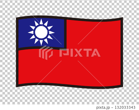 Simple Taiwan flag icon illustration material 5 Simple Taiwan flag icon illustration material 5 132033343