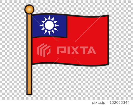 Simple Taiwan flag icon illustration material 4 Simple Taiwan flag icon illustration material 4 132033344