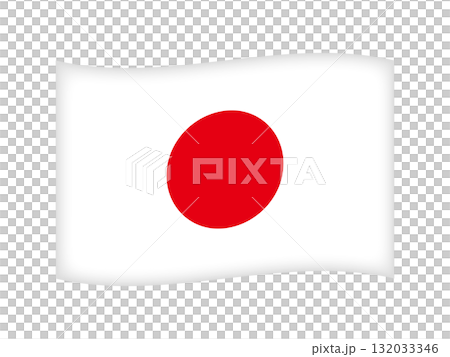 Simple Japanese flag icon illustration material 3 132033346