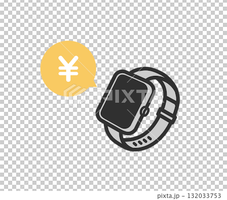 Smartwatch payment icon illustration 132033753