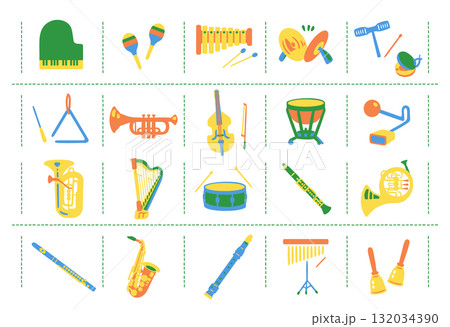 カラフル楽しい楽器セット 132034390
