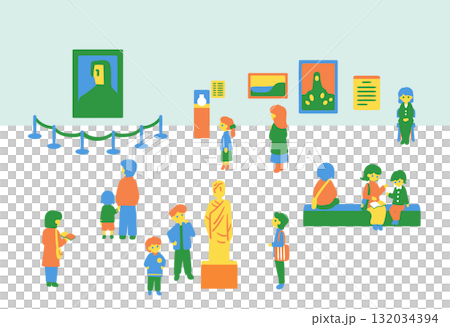 People viewing artworks at the museum 132034394