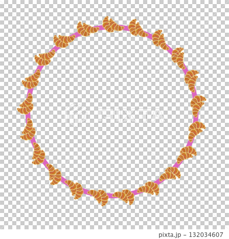 Croissant circular frame illustration 132034607