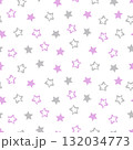 Stars is in pink and grey. Seamless pattern of delicate pastel colors stars. Vector illustration, background or wallpaper. 132034773