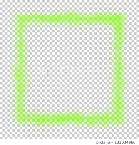 Green glowing smoky square frame with transparent background for mystical, magical or sci fi themed digital illustrations 132034966