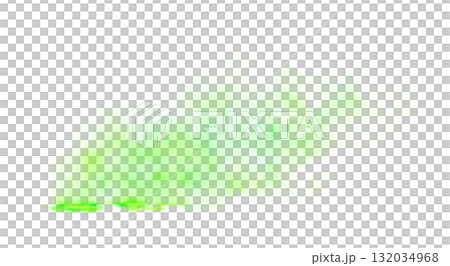 Green toxic mist cloud with glowing slime puddles on transparent background depicting pollution or magic fluid 132034968
