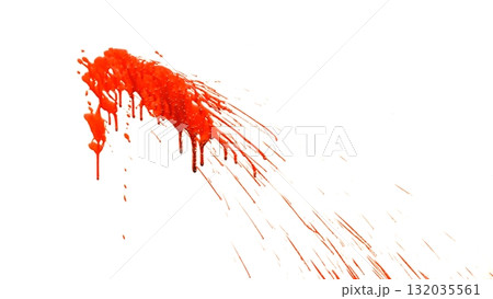 Blood Splash in Freeze Motion . Isolated on White Background Blood Splash in Freeze Motion . Isolated on White Background 132035561