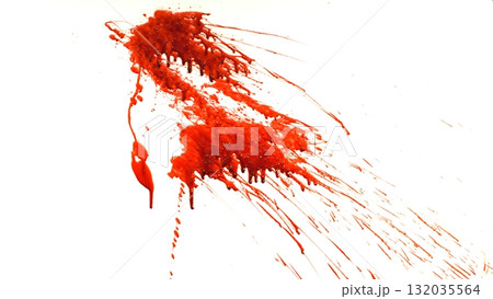 Blood Splash in Freeze Motion . Isolated on White Background 132035564