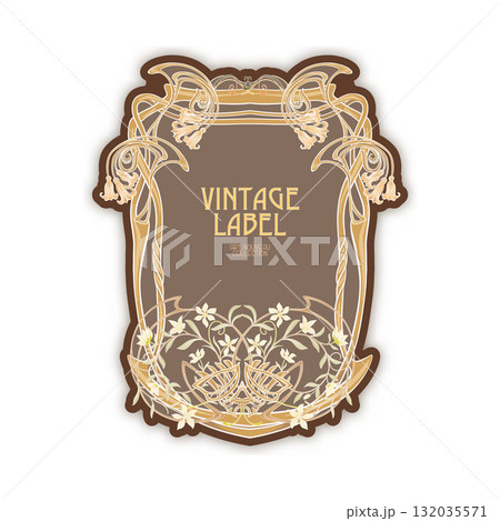 Decorative flowers and leaves in art nouveau style Decorative flowers and leaves in art nouveau style 132035571