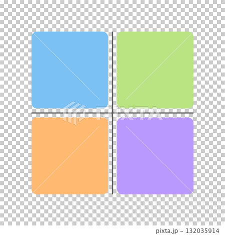 彩色方形定位圖（四象限圖模板）向量圖 132035914