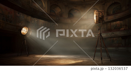 Vintage lamps lighting retro scene Vintage lamps lighting retro scene 132036537