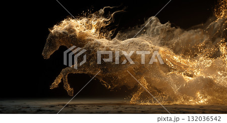 vfx horse running smoke fire vfx horse running smoke fire 132036542