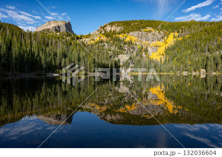 Bear Lake, a scenic trailhead and destination in Rocky Mountain National Park, Colorado, USA. Bear Lake, a scenic trailhead and destination in Rocky Mountain National Park, Colorado, USA. 132036604