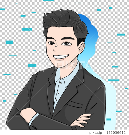 Smiling businessman with arms folded 132036612