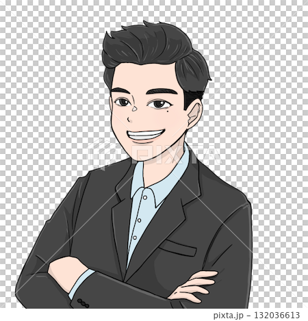 Smiling businessman with arms folded 132036613