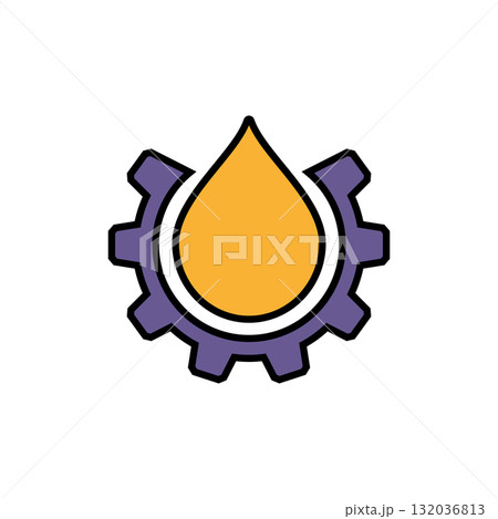 Gear wheel, cogwheel and a drop oil. Vector illustration. Gear wheel, cogwheel and a drop oil. Vector illustration. 132036813