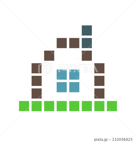 House icon. Vector illustration. Pixel art and dot style. House icon. Vector illustration. Pixel art and dot style. 132036825