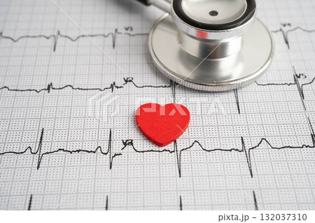 Electrocardiogram ECG, heart wave, heart attack, cardiogram report. Electrocardiogram ECG, heart wave, heart attack, cardiogram report. 132037310
