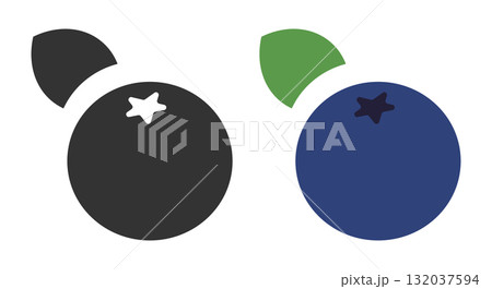 These line icons feature blueberries with distinct outlines illustrating their round shape and green leaves. The contrast of colors emphasizes their freshness and delicious appeal. These line icons feature blueberries with distinct outlines illustrating their round shape and green leaves. The contrast of colors emphasizes their freshness and delicious appeal. 132037594
