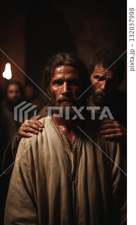 The arrest of Jesus in candlelight The arrest of Jesus in candlelight 132037998