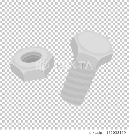 Bolt and nut illustration Bolt and nut illustration 132038169
