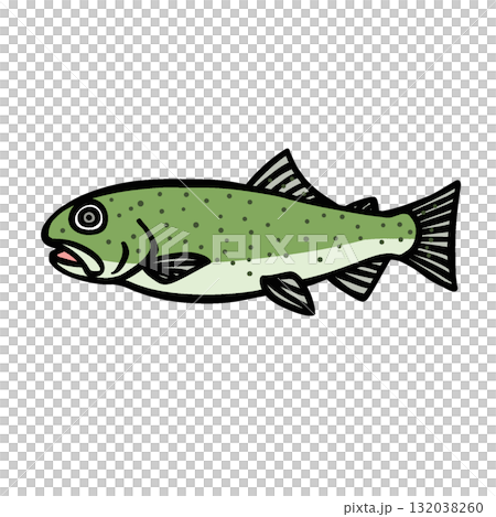 驚訝的哲羅鮭魚的簡單插圖 驚訝的哲羅鮭魚的簡單插圖 132038260