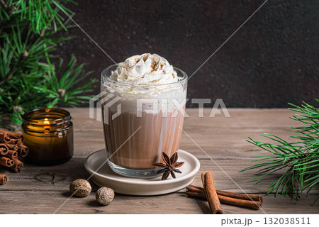 Eggnog Latte, winter coffee recipe Eggnog Latte, winter coffee recipe 132038511