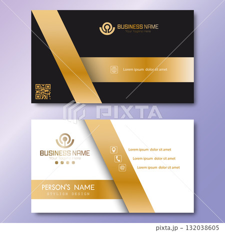 A business card. Premium double-sided business card design. Corporate and individual corporate identity template 132038605