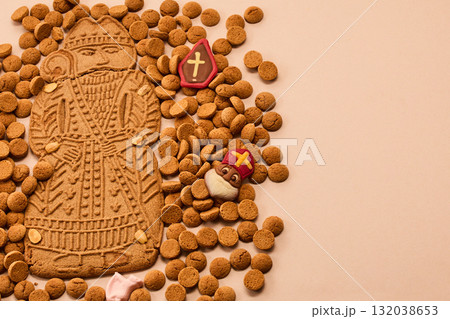 Festive Cookie Display. Sinterklaas cookies icons Festive Cookie Display. Sinterklaas cookies icons 132038653