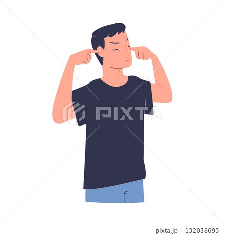 Man Character Can t Agree Arguing and Show Disagreement Vector Illustration 132038693