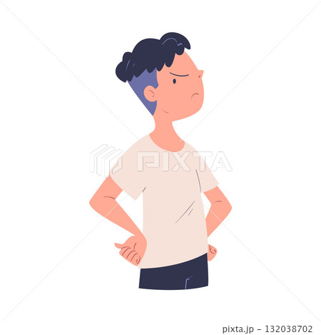 Man Character Can t Agree Arguing and Show Disagreement Vector Illustration 132038702