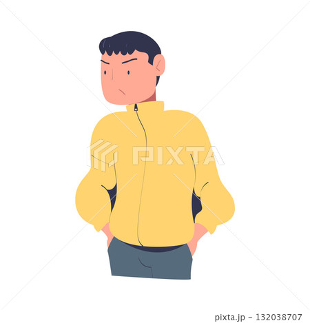 Man Character Can t Agree Arguing and Show Disagreement Vector Illustration 132038707
