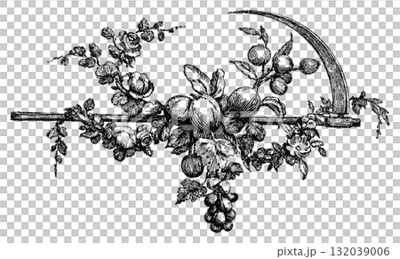 Vintage floral and scythe tailpiece Vintage floral and scythe tailpiece 132039006