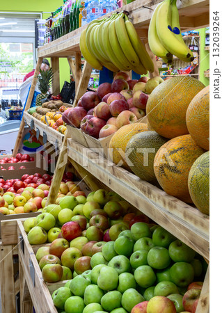 Fresh fruits in the farmer's shop. 132039264