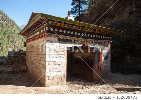 Sagarmatha National Park entrance gate, EBC trek, Nepal Sagarmatha National Park entrance gate, EBC trek, Nepal 132039473