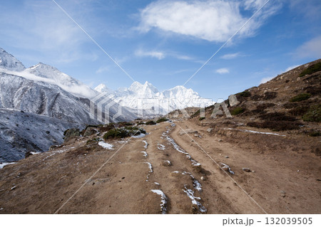 Landscape from Pheriche town area, EBC trekking, Nepal Landscape from Pheriche town area, EBC trekking, Nepal 132039505