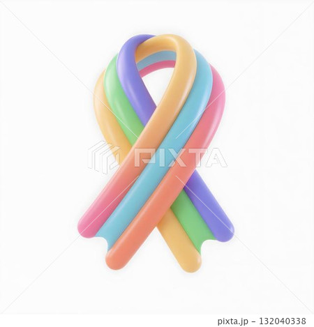 3d icon neurodiversity awareness ribbon multicolored icon isolated on white background autism ADHD inclusion spectrum therapy concept 3d icon neurodiversity awareness ribbon multicolored icon isolated on white background autism ADHD inclusion spectrum therapy concept 132040338