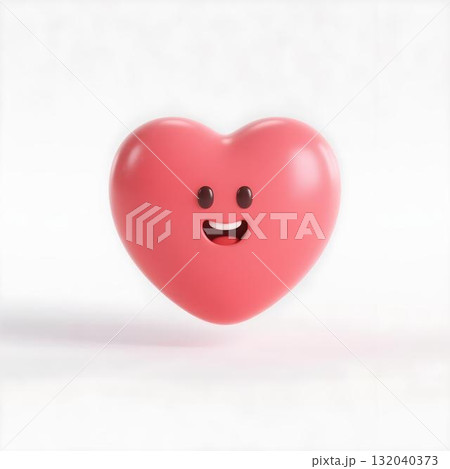 3d icon red heart with smiling face isolated on white background autism ADHD neurodiversity empathy therapy concept 3d icon red heart with smiling face isolated on white background autism ADHD neurodiversity empathy therapy concept 132040373