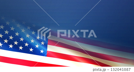 Realistic USA flag. Wavy flag of United States of America 132041087