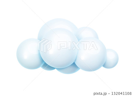 Blue glossy bubbled 3d cloud Blue glossy bubbled 3d cloud 132041108