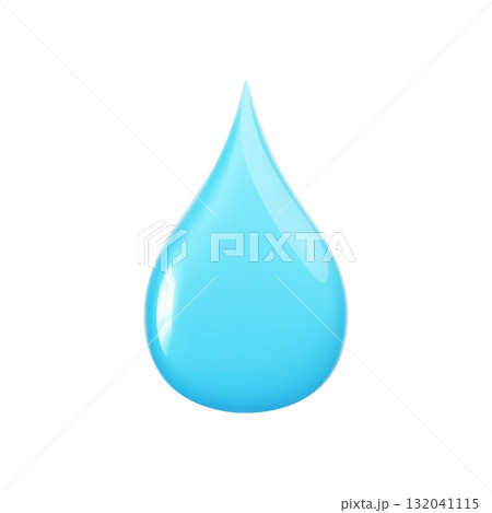 Blue 3d water drop icon. Droplet shape for weather forecast 132041115