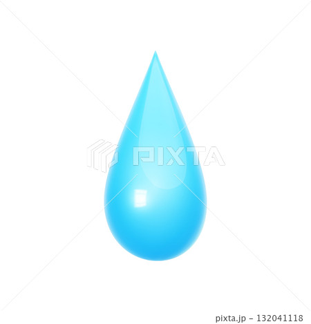 Blue 3d water drop icon in realistic style Blue 3d water drop icon in realistic style 132041118