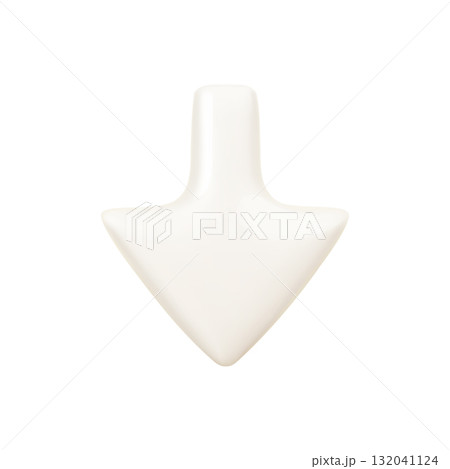 Realistic glossy 3d arrow icon pointing down Realistic glossy 3d arrow icon pointing down 132041124