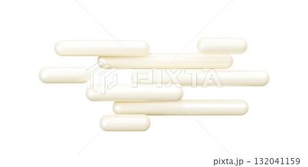 Glossy 3d fog icon. Geometric rounded rectangle foggy shapes 132041159