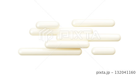 3d fog icon. Geometric rounded horizontal rectangle foggy shapes 132041160