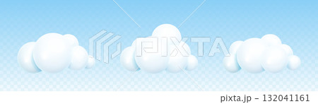 Set of glossy bubble 3d cloud icons 132041161