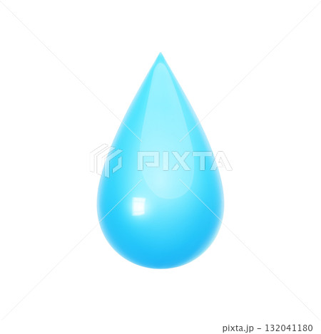 Blue glossy bubble 3d water drop icon Blue glossy bubble 3d water drop icon 132041180