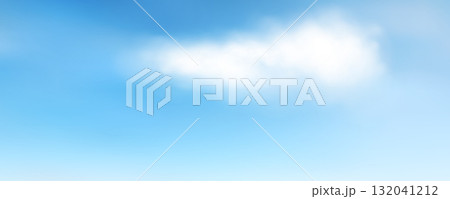 Realistic white fluffy cloud textures on light blue sky 132041212
