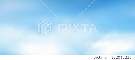 Cloudy daytime sky. White fluffy clouds on blue sky background 132041219