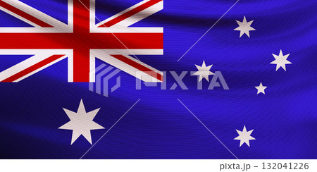 Realistic wavy national flag of Australia Realistic wavy national flag of Australia 132041226